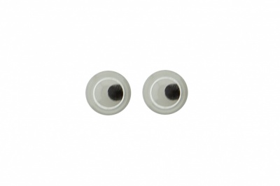 Глазки для игрушек, круглые, с бегающими зрачками, 3 мм/упак.100+/-5 шт, цв. -черно-белые - купить в Южно-Сахалинске. Цена: 25.40 руб.