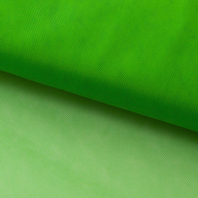 Фатин матовый 16-146, 12 гр/м2, шир.300см, цвет зелёный - купить в Южно-Сахалинске. Цена 112.70 руб.