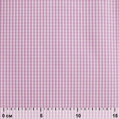 Ткань сорочечная Клетка Виши, 115 г/м2, 58% пэ,42% хл, шир.150 см, цв.1-розовый, (арт.111) - купить в Южно-Сахалинске. Цена 306.69 руб.