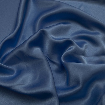 Поли креп-сатин 16-4132, 125 (+/-5) гр/м2, шир.150см, цвет голубой - купить в Южно-Сахалинске. Цена 155.57 руб.