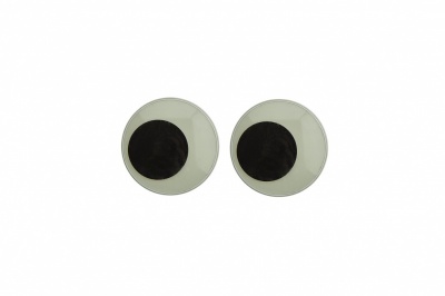 Глазки для игрушек, круглые, с ресничками, 10 мм/упак.50+/-2 шт, цв. -черно-белые - купить в Южно-Сахалинске. Цена: 21.24 руб.