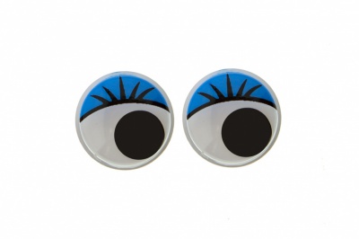 Глазки для игрушек, круглые, с бегающими зрачками, 12 мм/упак.50+/-2 шт, цв. -синий - купить в Южно-Сахалинске. Цена: 95.04 руб.