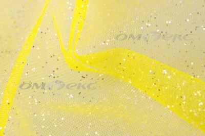 Сетка Глиттер, 40 гр/м2, шир.160см, цвет жёлтый - купить в Южно-Сахалинске. Цена 163.01 руб.
