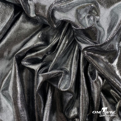 Трикотажное полотно голограмма, шир.140 см, #602 -чёрный/серебро - купить в Южно-Сахалинске. Цена 389.81 руб.