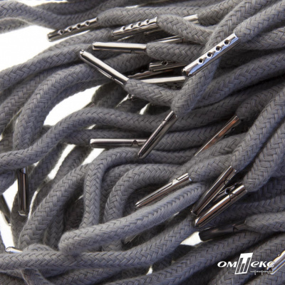 Шнурки #107-08, круглые 130 см, цв.серый - купить в Южно-Сахалинске. Цена: 26.88 руб.