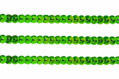 Пайетки "ОмТекс" на нитях, CREAM, 6 мм С / упак.73+/-1м, цв. 94 - зеленый - купить в Южно-Сахалинске. Цена: 297.48 руб.