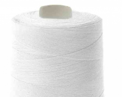 Швейные нитки (армированные) 28S/2, нам. 2 500 м, цвет белый - купить в Южно-Сахалинске. Цена: 148.95 руб.
