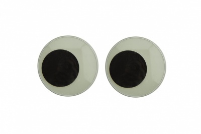 Глазки для игрушек, круглые, с бегающими зрачками, 40 мм/упак.20+/-2 шт, цв. -черно-белые - купить в Южно-Сахалинске. Цена: 158.73 руб.