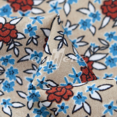 Плательная ткань "Фламенко" 7.1, 80 гр/м2, шир.150 см, принт растительный - купить в Южно-Сахалинске. Цена 239.03 руб.