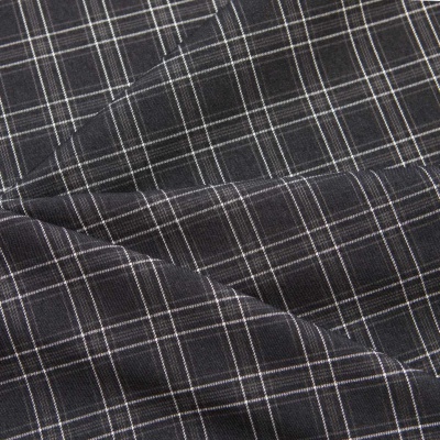 Ткань костюмная клетка 25052 2027, 198 гр/м2, шир.150см, цвет т.серый/сер/бел - купить в Южно-Сахалинске. Цена 427.13 руб.