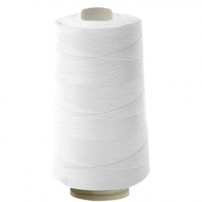 Швейные нитки (армированные) 28S/2, нам. 2 500 м, цвет белый - купить в Южно-Сахалинске. Цена: 148.95 руб.