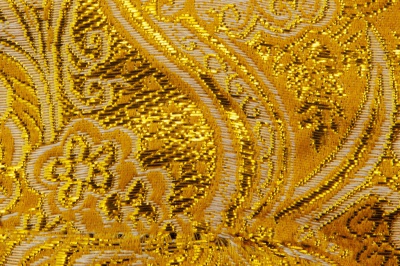 Ткань костюмная жаккард №12, 140 гр/м2, шир.150см, цвет жёлтый - купить в Южно-Сахалинске. Цена 383.29 руб.