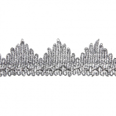 Тесьма металлизированная 0384-0240, шир. 40 мм/уп. 25+/-1 м, цвет серебро - купить в Южно-Сахалинске. Цена: 490.74 руб.
