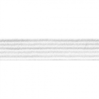 Резиновые нити с текстильным покрытием, шир. 6 мм (182 м/уп), цв.-белый - купить в Южно-Сахалинске. Цена: 705.59 руб.