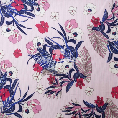 Плательная ткань "Фламенко" 18.1, 80 гр/м2, шир.150 см, принт растительный - купить в Южно-Сахалинске. Цена 239.03 руб.