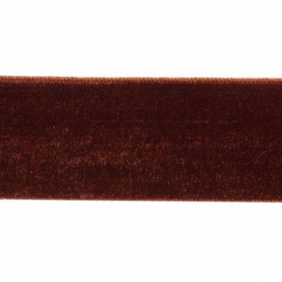 Лента бархатная нейлон, шир.25 мм, (упак. 45,7м), цв.120-шоколад - купить в Южно-Сахалинске. Цена: 981.09 руб.