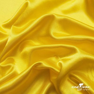 Поли креп-сатин 12-0643, 125 (+/-5) гр/м2, шир.150см, цвет жёлтый - купить в Южно-Сахалинске. Цена 157.15 руб.