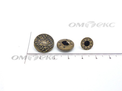 Кнопки металл 15 мм альфа антик с рис.№3  - купить в Южно-Сахалинске. Цена: 2.90 руб.