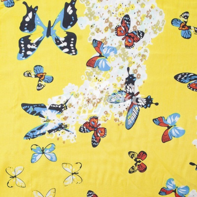Плательная ткань "Софи" 7.2, 75 гр/м2, шир.150 см, принт бабочки - купить в Южно-Сахалинске. Цена 241.49 руб.