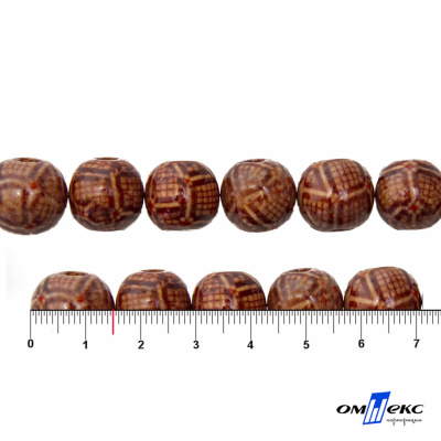 0125-Бусины деревянные "ОмТекс", 15 мм, упак.50+/-3шт - купить в Южно-Сахалинске. Цена: 77 руб.