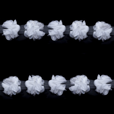 Тесьма плетеная "Рюш", упак. 9,14 м, цвет белый - купить в Южно-Сахалинске. Цена: 46.82 руб.
