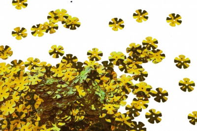 Пайетки "ОмТекс" россыпью,DOUBLE SIDED GOLD,цветок 14 мм/упак.50 гр, цв. 0460-золото - купить в Южно-Сахалинске. Цена: 80.12 руб.