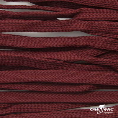 Шнур плетеный (плоский) d-12 мм, (уп.90+/-1м), 100% полиэстер, цв.255 - бордовый - купить в Южно-Сахалинске. Цена: 8.62 руб.