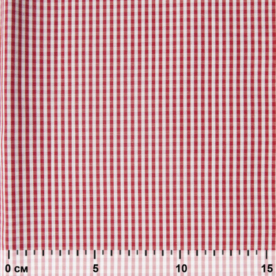 Ткань сорочечная Клетка Виши, 115 г/м2, 58% пэ,42% хл, шир.150 см, цв.5-красный, (арт.111) - купить в Южно-Сахалинске. Цена 306.69 руб.