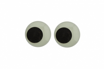 Глазки для игрушек, круглые, с бегающими зрачками, 18 мм/упак.20+/-2 шт, цв. -черно-белые - купить в Южно-Сахалинске. Цена: 25.40 руб.