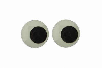 Глазки для игрушек, круглые, с бегающими зрачками, 24 мм/упак.50+/-2 шт, цв. -черно-белые - купить в Южно-Сахалинске. Цена: 60.32 руб.