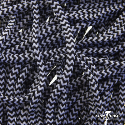 Шнурки #107-16, круглые 130 см, двухцветные цв.серый/чёрный - купить в Южно-Сахалинске. Цена: 31.89 руб.