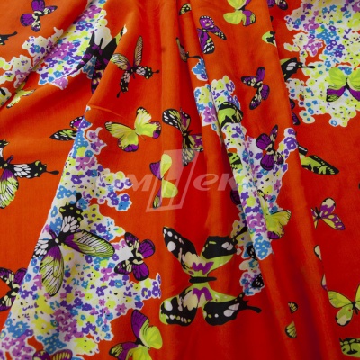 Плательная ткань "Софи" 7.1, 75 гр/м2, шир.150 см, принт бабочки - купить в Южно-Сахалинске. Цена 241.49 руб.