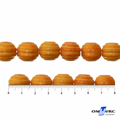 0309-Бусины деревянные "ОмТекс", 16 мм, упак.50+/-3шт, цв.003-оранжевый - купить в Южно-Сахалинске. Цена: 62.22 руб.