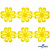 Кружево гипюр "Ромашка" 0575-1169, шир. 25 мм/уп.13,7 м, цвет 8208-жёлтый - купить в Южно-Сахалинске. Цена: 289.76 руб.