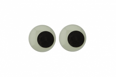 Глазки для игрушек, круглые, с бегающими зрачками, 15 мм/упак.50+/-2 шт, цв. -черно-белые - купить в Южно-Сахалинске. Цена: 47.40 руб.