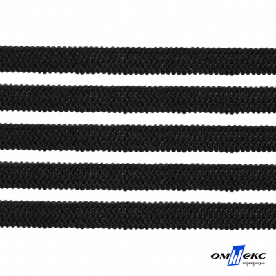 Лента эластичная вязанная (резинка) 4 мм (200+/-1 м) 400 гр/м2 черная бобина "ОМТЕКС" - купить в Южно-Сахалинске. Цена: 1.78 руб.