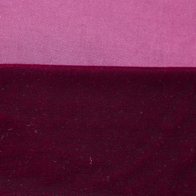 Бархат стрейч №2, 240 гр/м2, шир.160 см, (2,6 м/кг), цвет бордо - купить в Южно-Сахалинске. Цена 740.88 руб.