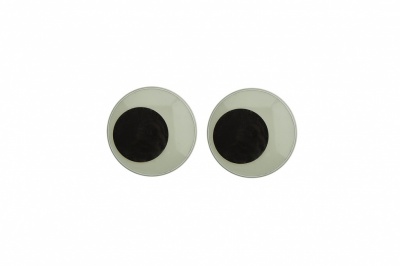 Глазки для игрушек, круглые, с бегающими зрачками, 12 мм/упак.50+/-2 шт, цв. -черно-белые - купить в Южно-Сахалинске. Цена: 38.71 руб.