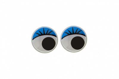 Глазки для игрушек, круглые, с бегающими зрачками, 8 мм/упак.50+/-2 шт, цв. -синий - купить в Южно-Сахалинске. Цена: 59.66 руб.
