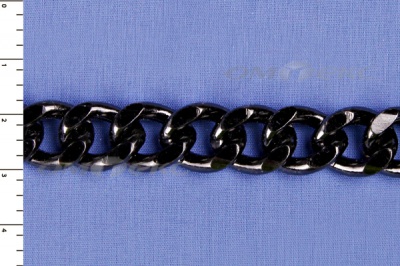 Цепь металл декоративная №9 (13,5*16,5) черная (10+/-1 м)  - купить в Южно-Сахалинске. Цена: 808.92 руб.