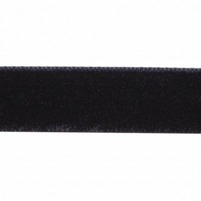 Лента бархатная нейлон, шир.12 мм, (упак. 45,7м), цв.03-черный - купить в Южно-Сахалинске. Цена: 448.27 руб.