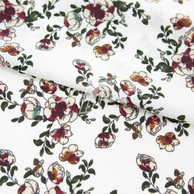 Плательная ткань "Фламенко" 23.1, 80 гр/м2, шир.150 см, принт растительный - купить в Южно-Сахалинске. Цена 264.56 руб.