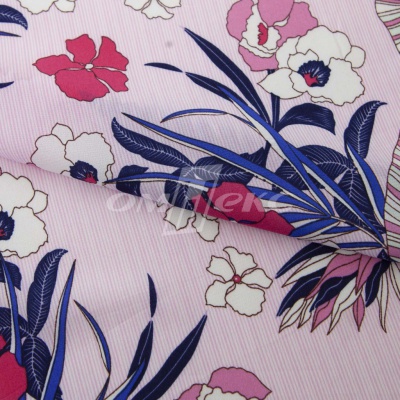 Плательная ткань "Фламенко" 18.1, 80 гр/м2, шир.150 см, принт растительный - купить в Южно-Сахалинске. Цена 239.03 руб.